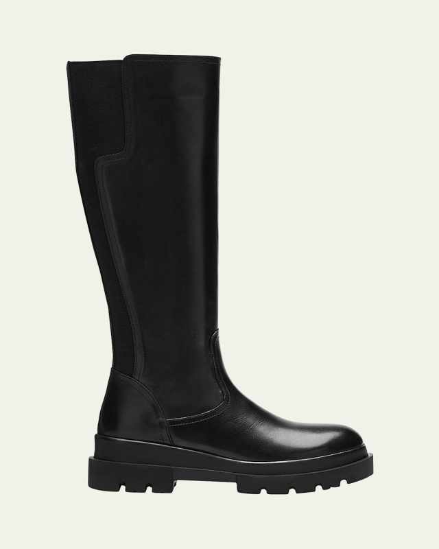 Brooke Leather Stretch Knee Boots
